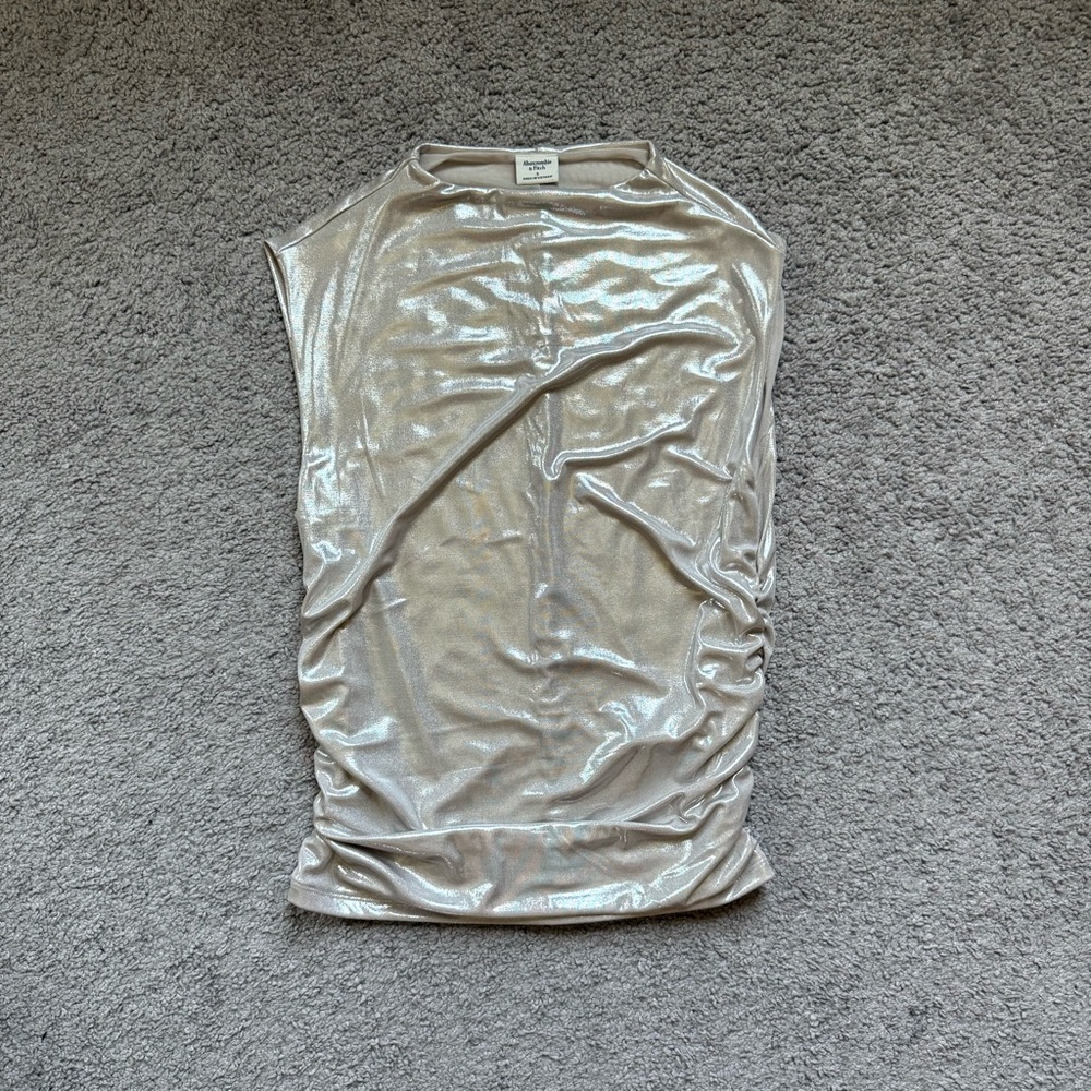 Abercrombie & Fitch Metallic Silver Top